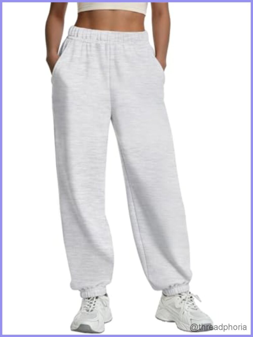 Women's Oversized Drawstring Sweatpants, Midweight with Pockets